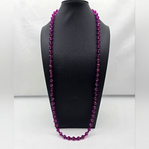 Sterling Silver Gulten Dye Pink Beaded Necklace